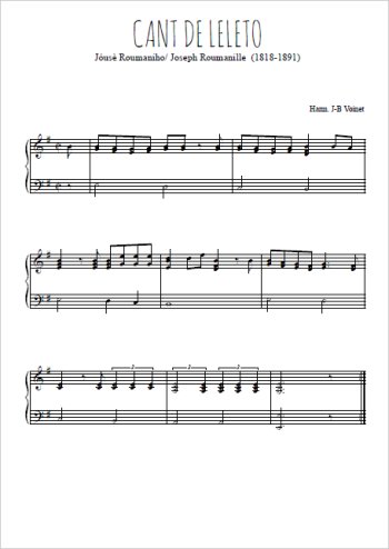 Téléchargez l'arrangement pour piano de la partition de Cant de leleto en PDF
